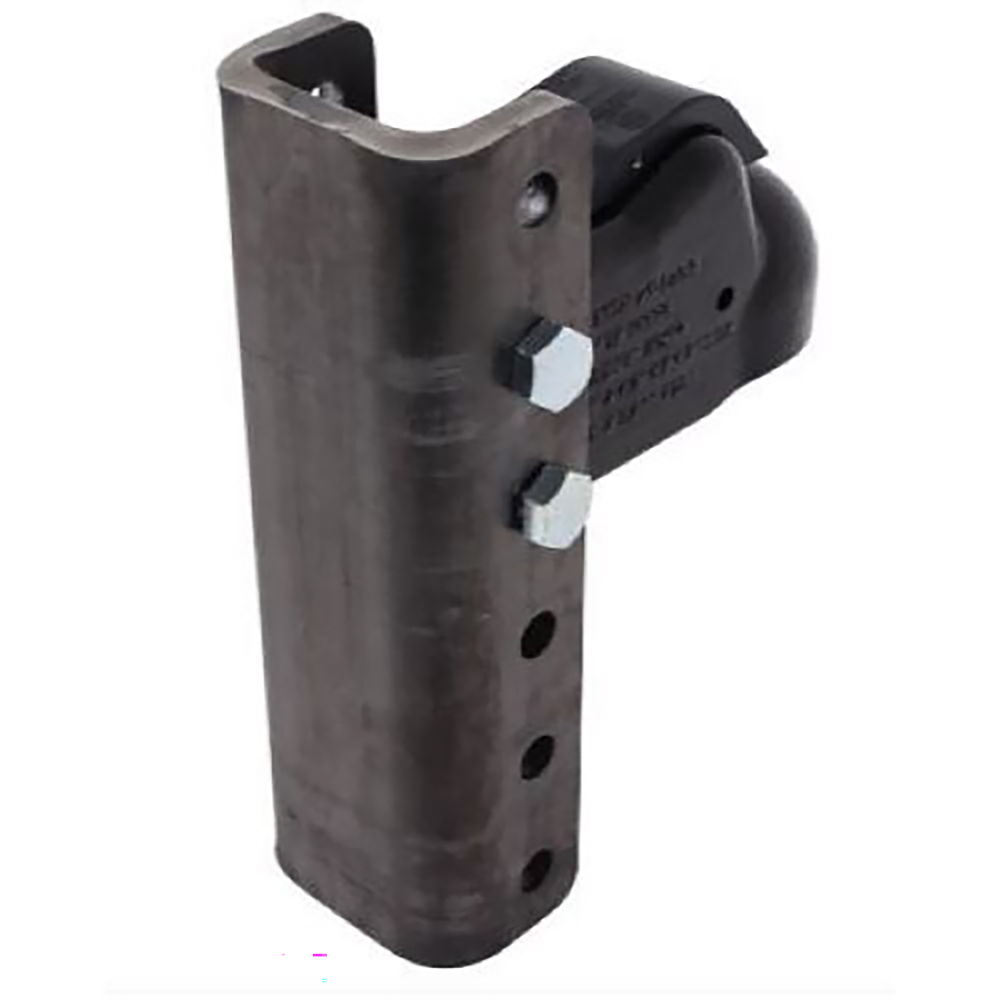 Demco HD EZ Latch Trailer Coupler 2-516 Ball & 6 Hole Weld-On Vertical Channel - Rear veiw