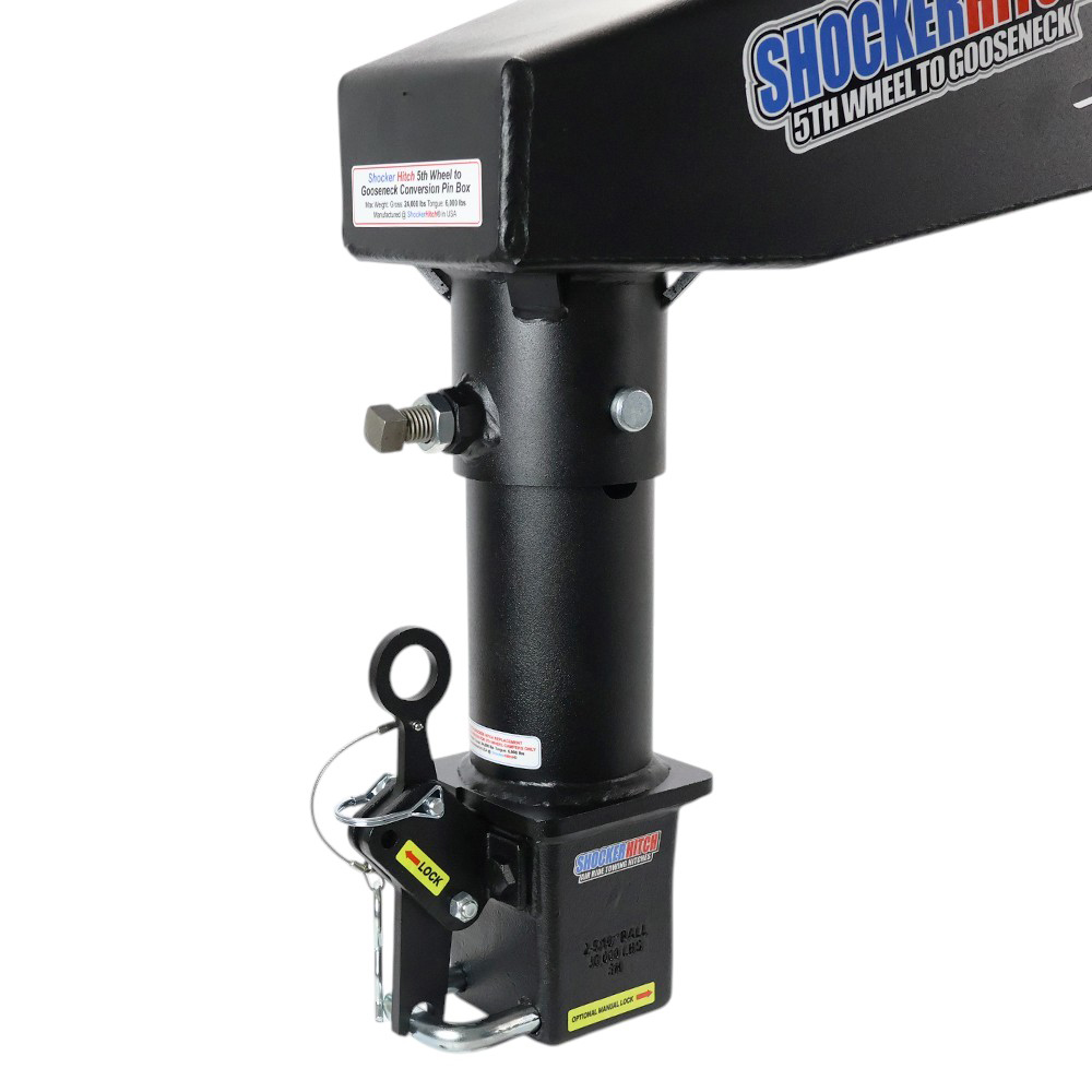 Shocker 5th Wheel to Gooseneck Conversion Kit with Shift Lock Coupler - Solid Stem