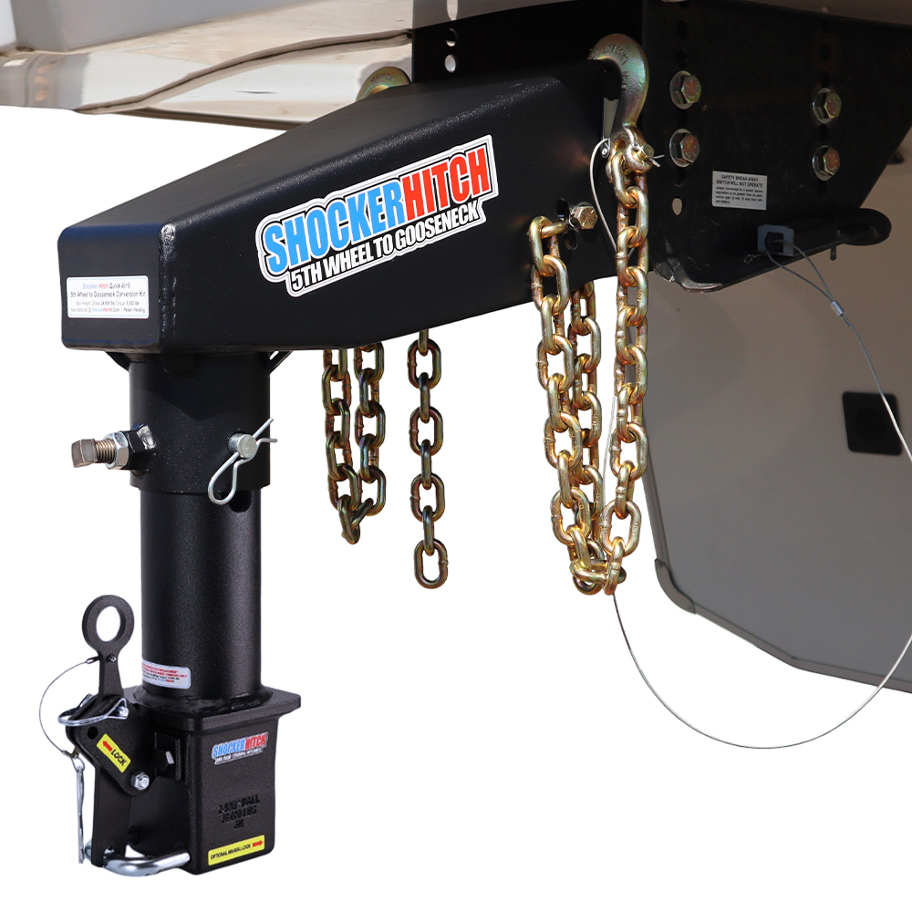 Shocker Quick Air 5th Wheel to Gooseneck Conversion Kit with Shift Lock Coupler (with chain kit)