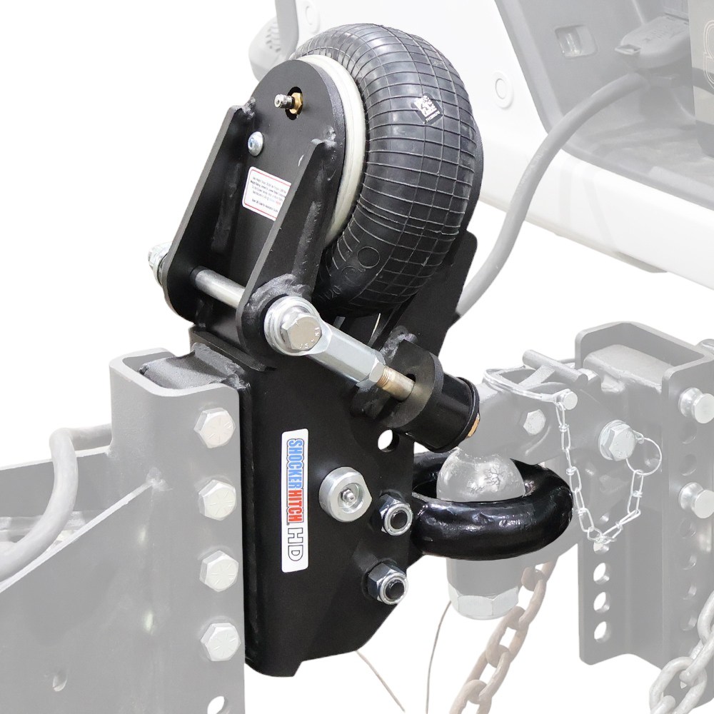 Shocker 20K HD Air Trailer Tongue Pintle Ring Coupler - Ghost Back View
