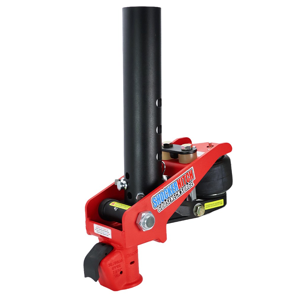 30K Gooseneck Air Hitch Demco Coupler - Round Multi-Fit Stem - Angled