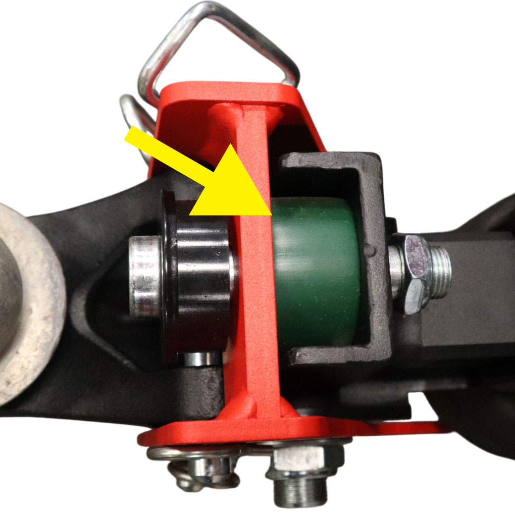 Truck side bump cushion compressed slightly showing proper air compression