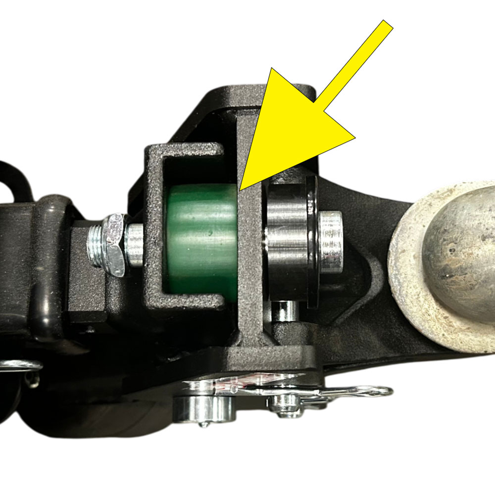 Truck side bump cushion compressed slightly showing proper air compression