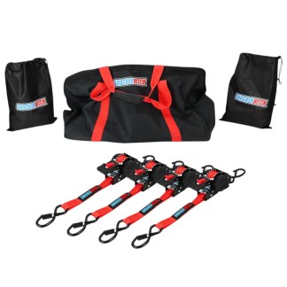 Shocker Retractable 1" Ratchet Straps with S-Hooks - 4 Pack Utility Kit