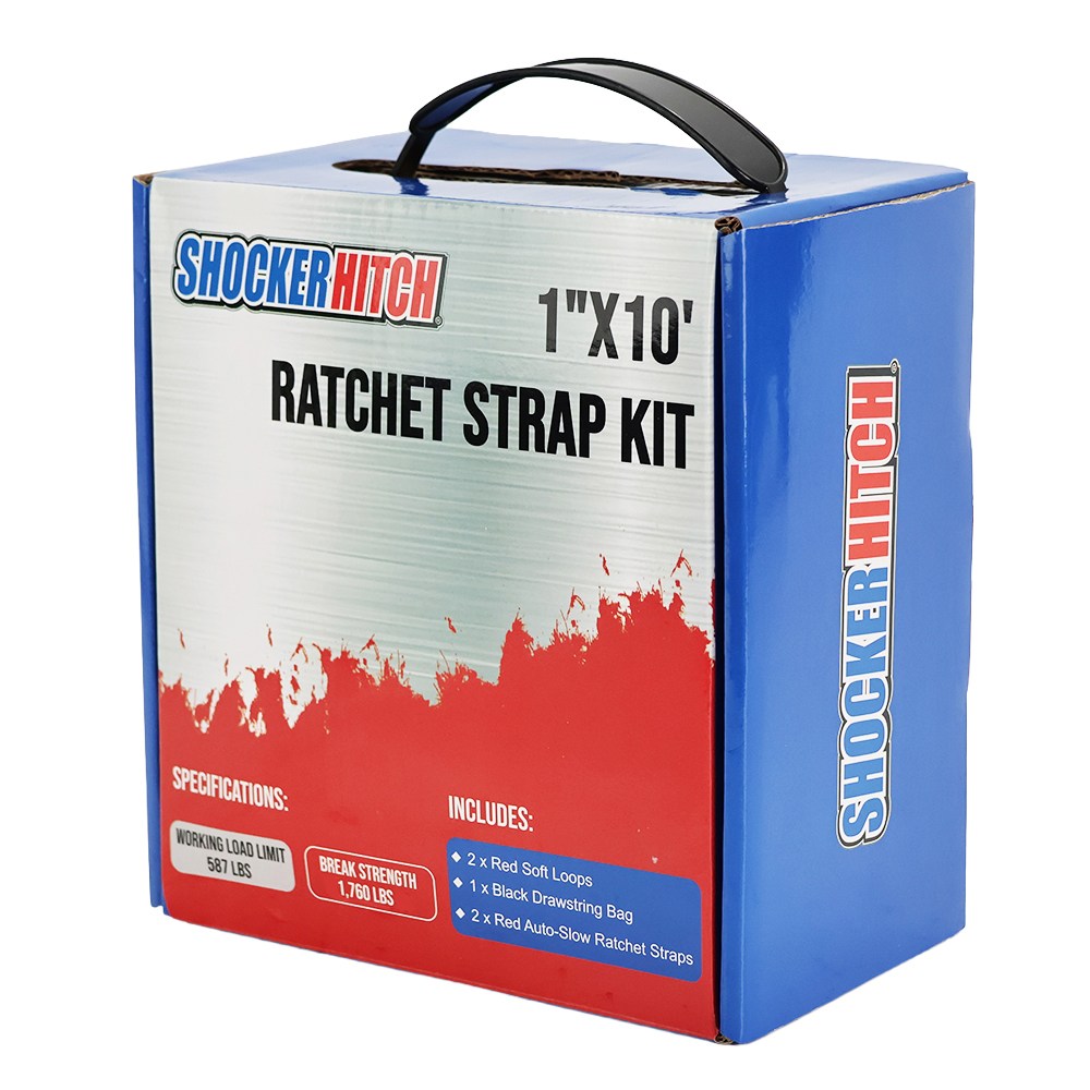 Retractable 1" Ratchet Straps with S-Hooks Kit