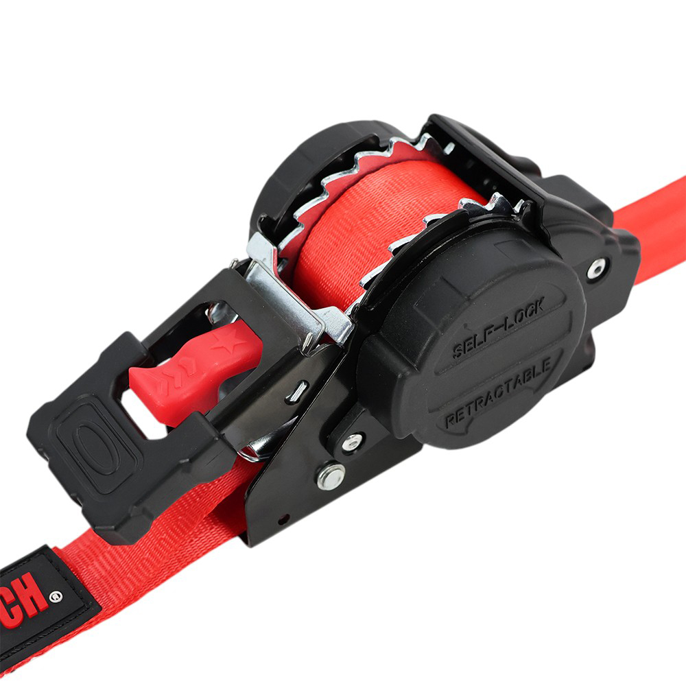 Retractable 1" Ratchet Straps - Slow Auto Retracting - S - Hooks