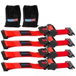 Shocker 2" E-Track Ratchet Straps with E-Track Ends - 4 Pack