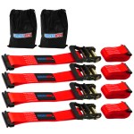 Shocker 2" E-Track Ratchet Straps with E-Track Ends & S-Hooks - 4 Pack