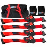 Shocker 2" E-Track Ratchet Straps with E-Track Ends Utility Kit - 4 Pack