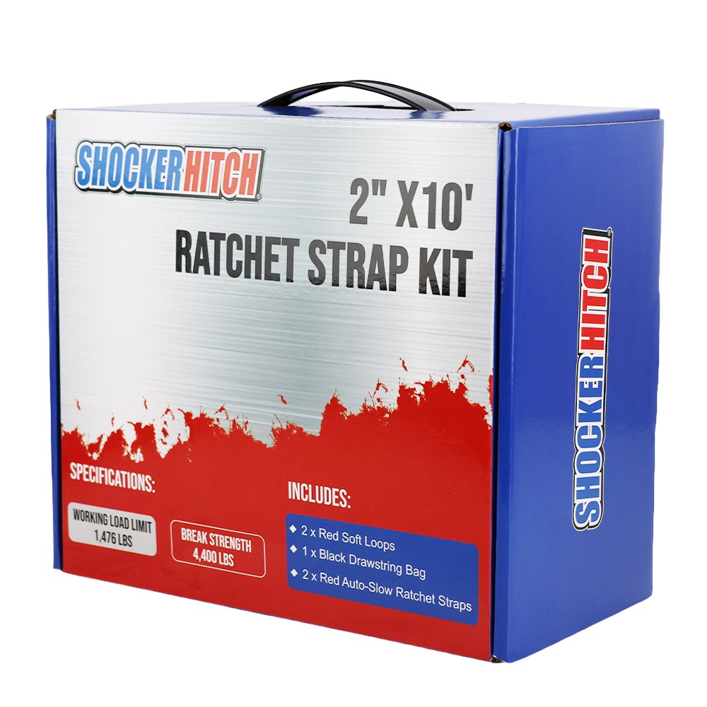 Retractable 2" Ratchet Straps with S-Hooks Kit