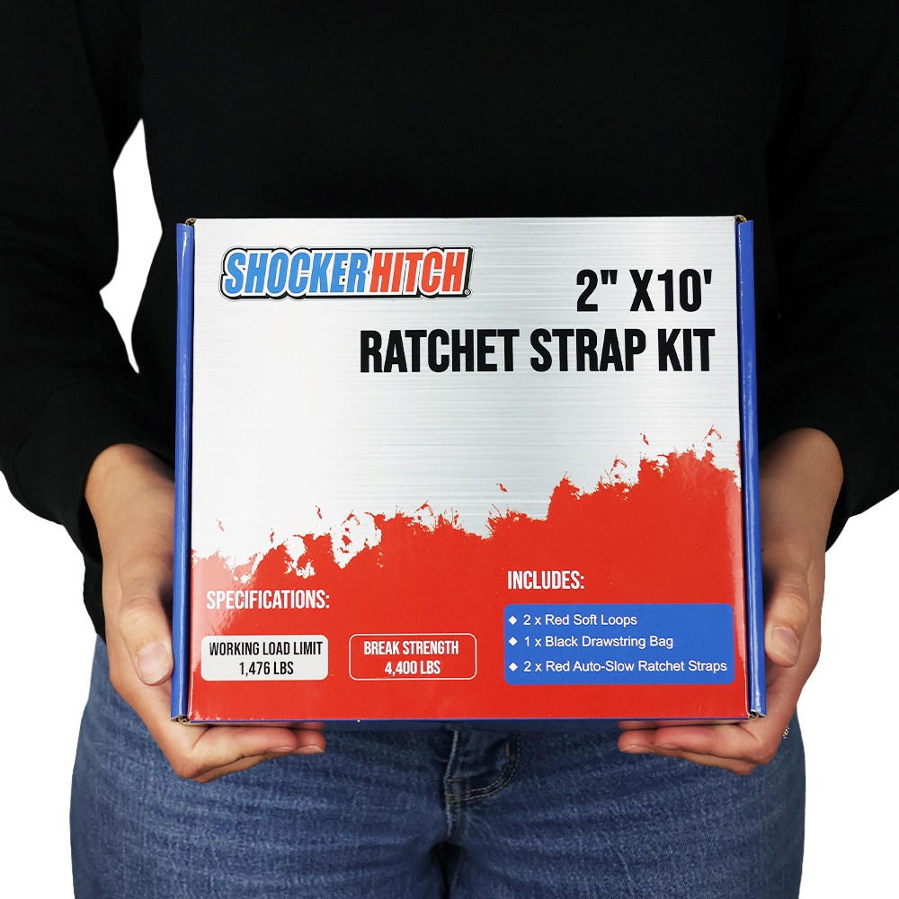 Retractable 2" Ratchet Straps with S-Hooks - 2 Pack