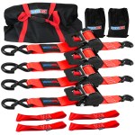 Shocker 2" Ratchet Strap with S-Hooks Utility Kit – 4 Pack - NEW