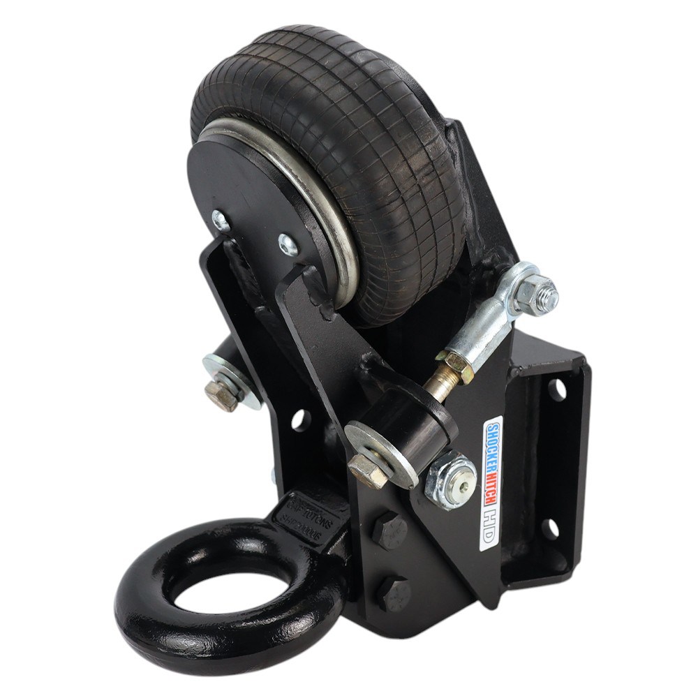 Shocker Air Trailer Tongue Mount Pintle Ring 20K - Square Flat Plate Mount - Left Front View