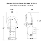 Shocker 40K Road Force HD Hauler Air Hitch - Diagram Measurements
