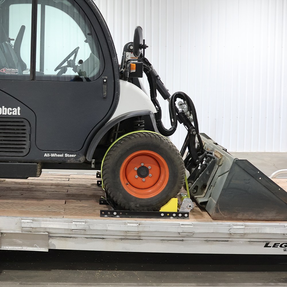 Shocker Wheel Cradle Strap Kit for Skid Steer Side View