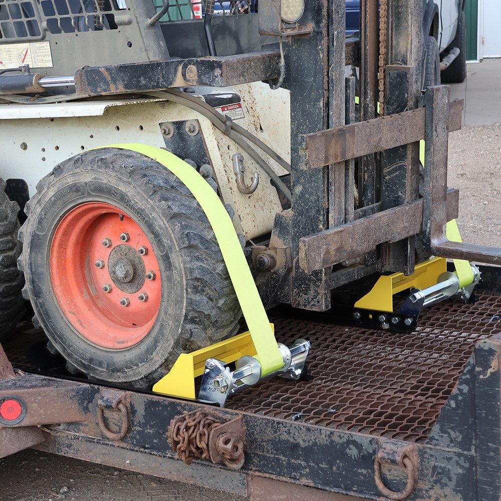 Skid Steer Tire in Wheel Cradle