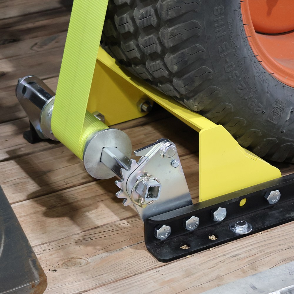 Equipment Wheel Cradle Winch Close Up