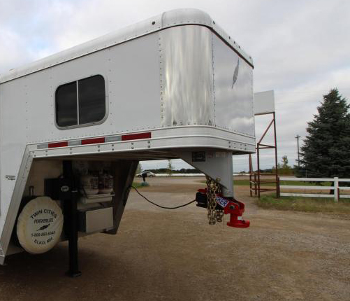 Featherlite Trailer with Shocker Gooseneck Surge Air Hitch & Coupler Installed