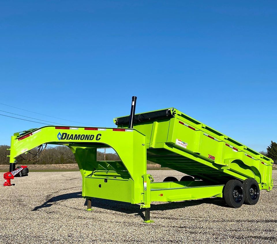 Shocker Gooseneck Air Hitch on Diamond C Dump Trailer
